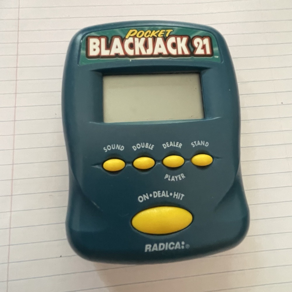 Vintage 1997 Radica Pocket Blackjack 21 Electronic Handheld LCD Casino Game